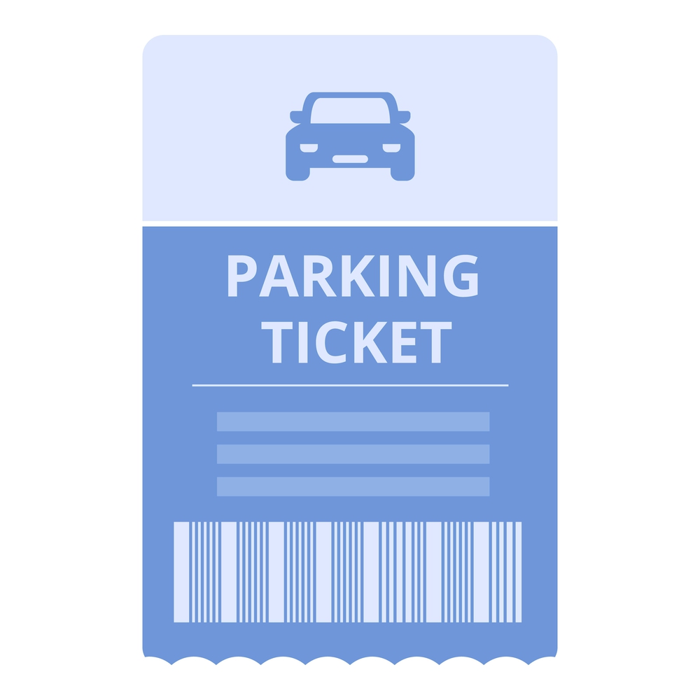 Parking ticket showing fine for illegal parking space